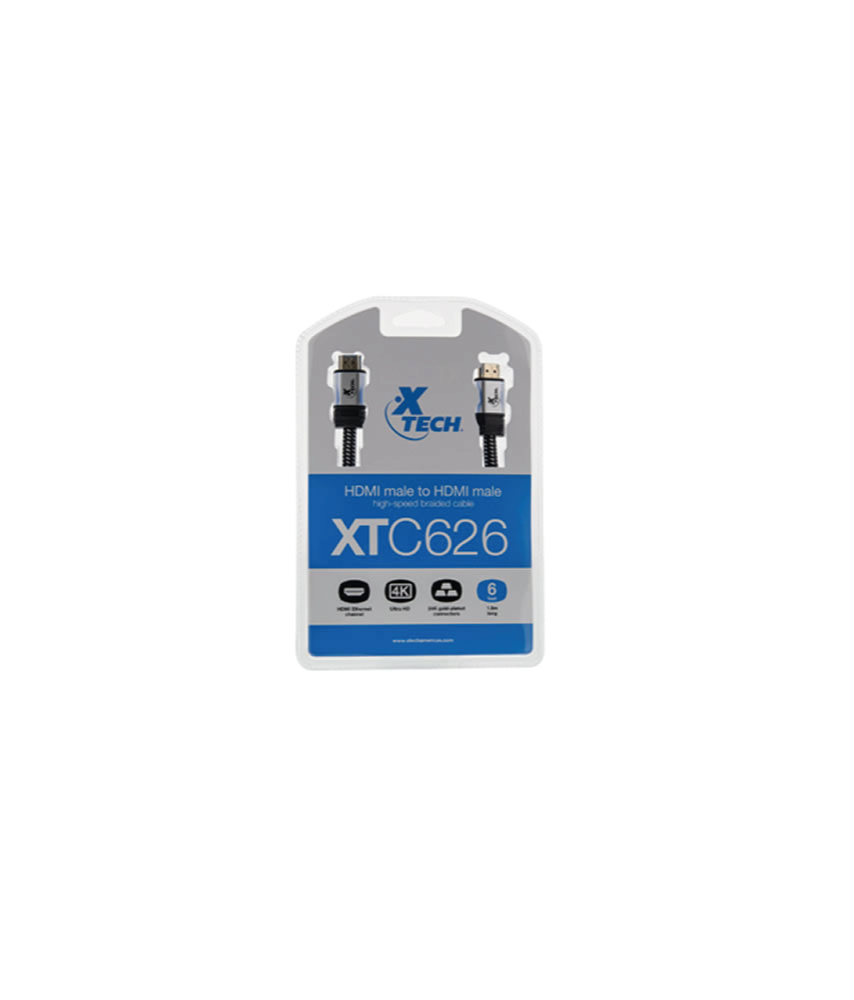CABLE HDMI A HDMI XTECH TRENSADO 1 80 MTS Cable hdmi a hdmi xtech trensado 1 80 mts