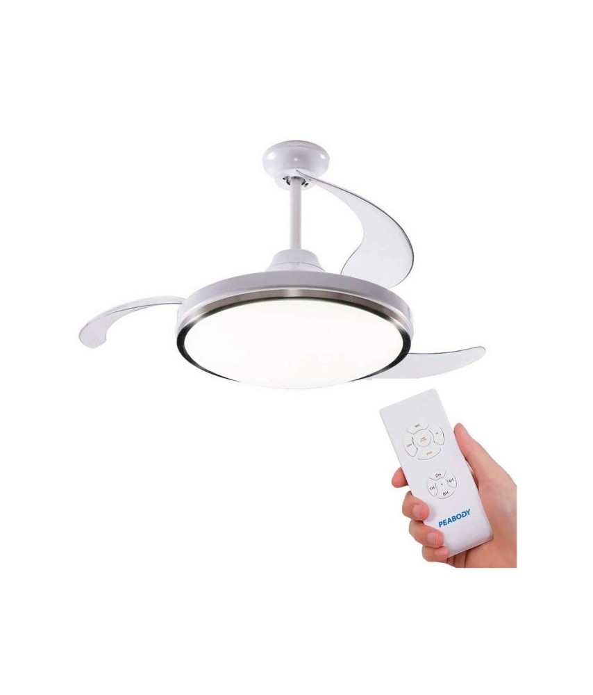 VENTILADOR DE TECHO PEABODY LUZ LED RETRACTIL 42 PULGADAS